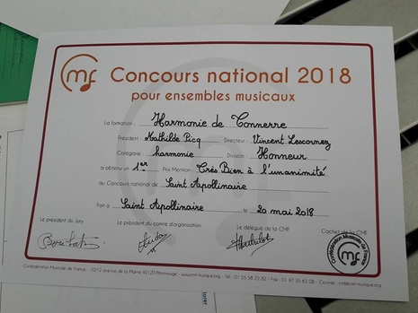 Harmonie de Tonnerre primée 