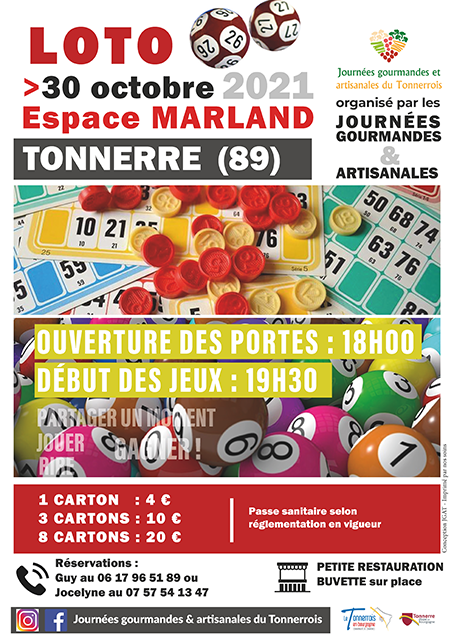 AFFICHE Loto du 30.10.2021 JGA du Tonnerrois