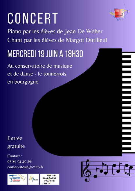 Concert piano-chant 19 juin 2024